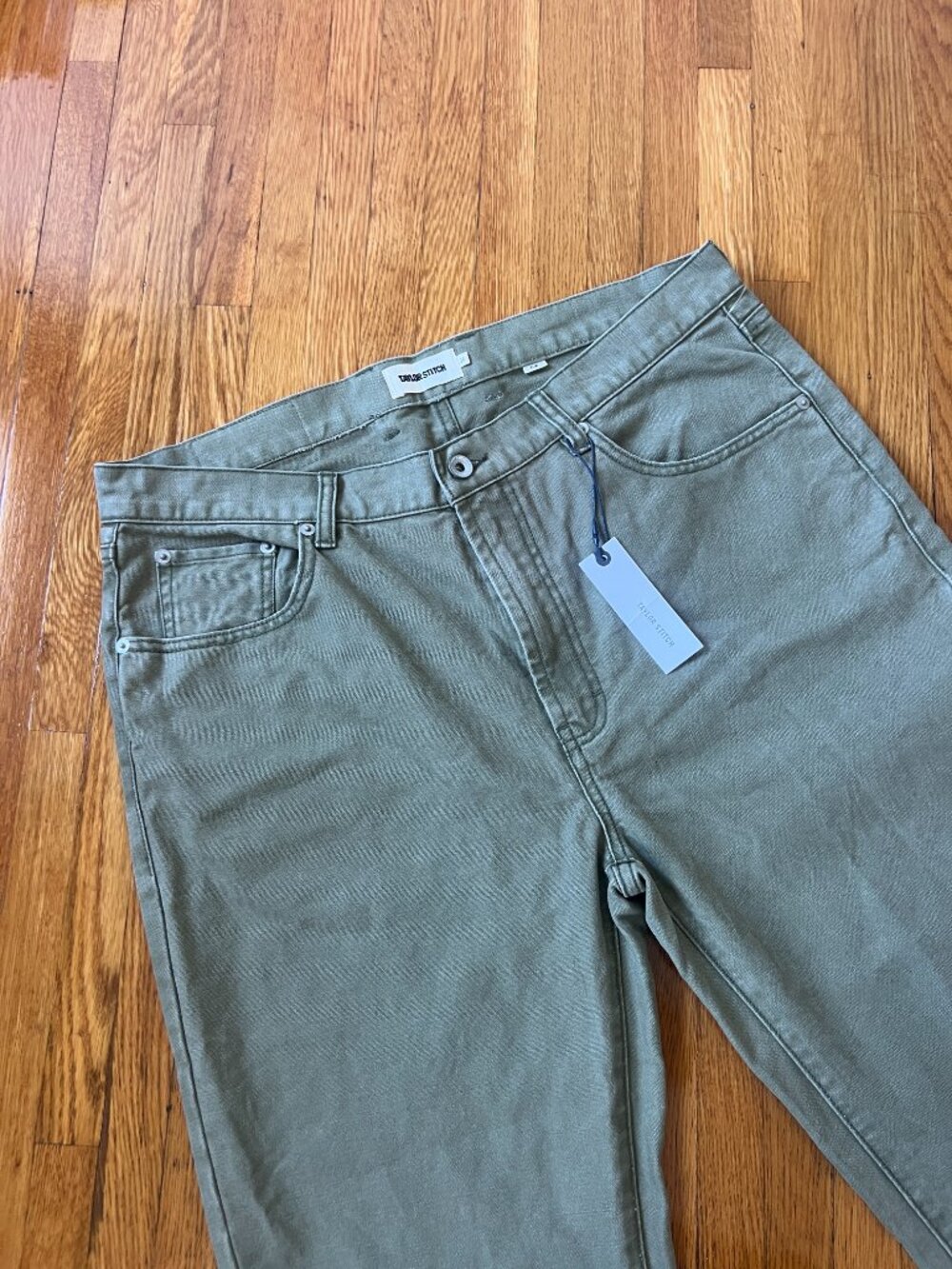 Taylor Stitch The Slim All Day Pants Eucalyptus Green Canvas - Men's 34x34 (NWT) - Picture 3 of 9